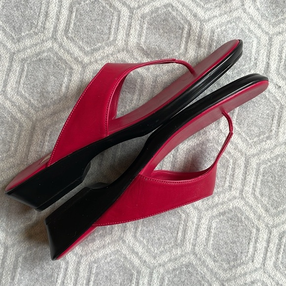 Talbots Red Leather Slide Sandals - Size 8.5 - Picture 4 of 13